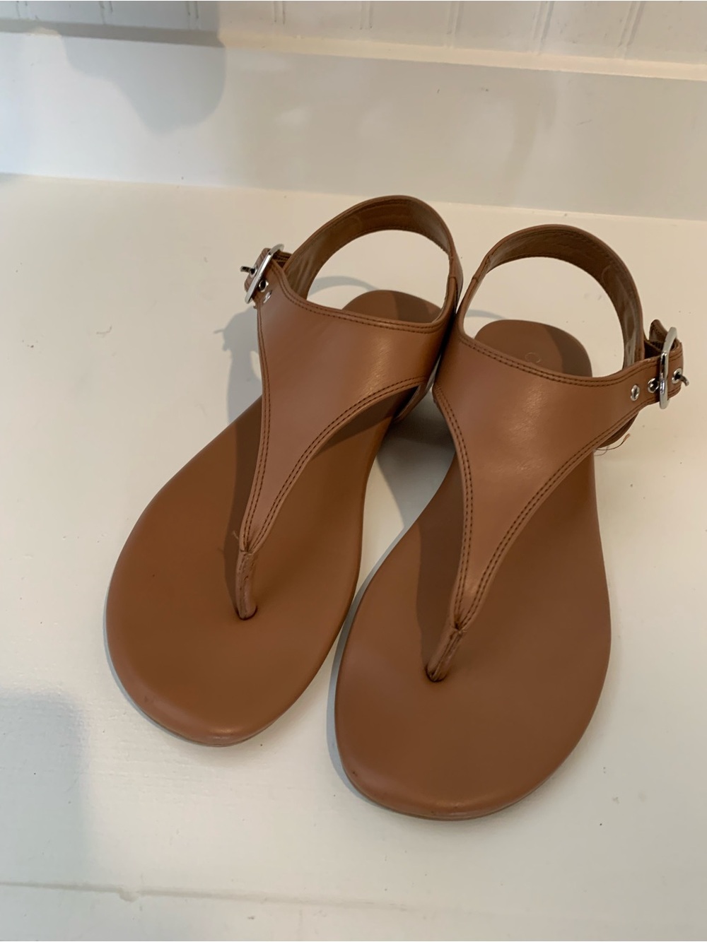 Calvin Klein Moraca Ankle Strap Sandal tan 9.5